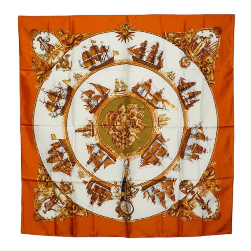 Hermes Carre 90 SILHOUETTES NAVALES (Navy Silhouettes) Scarf/Muffler, Large S...